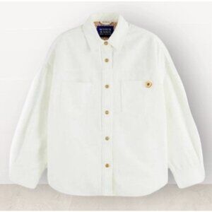 Scotch & Soda Women’s Summer Jacket Sz M In White Beach Long Sleeve NWOT